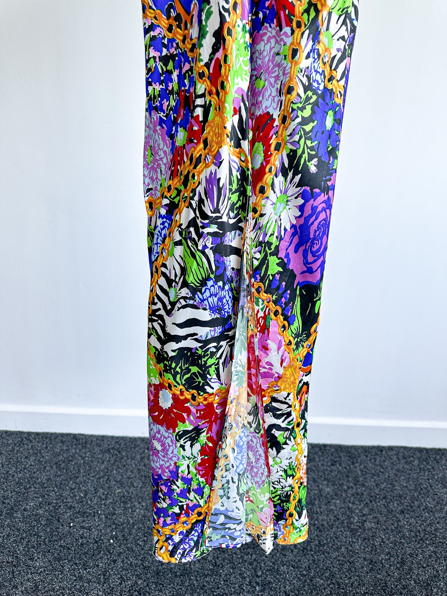 Rixo London Madonna Silk Floral Chain Mixed Satin Wrap Dress - House Of Huntington
