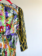 Rixo London Madonna Silk Floral Chain Mixed Satin Wrap Dress - House Of Huntington
