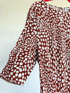 Rixo London Jess Spotted Puff Sleeve Brown Summer Maxi Dress - House Of Huntington