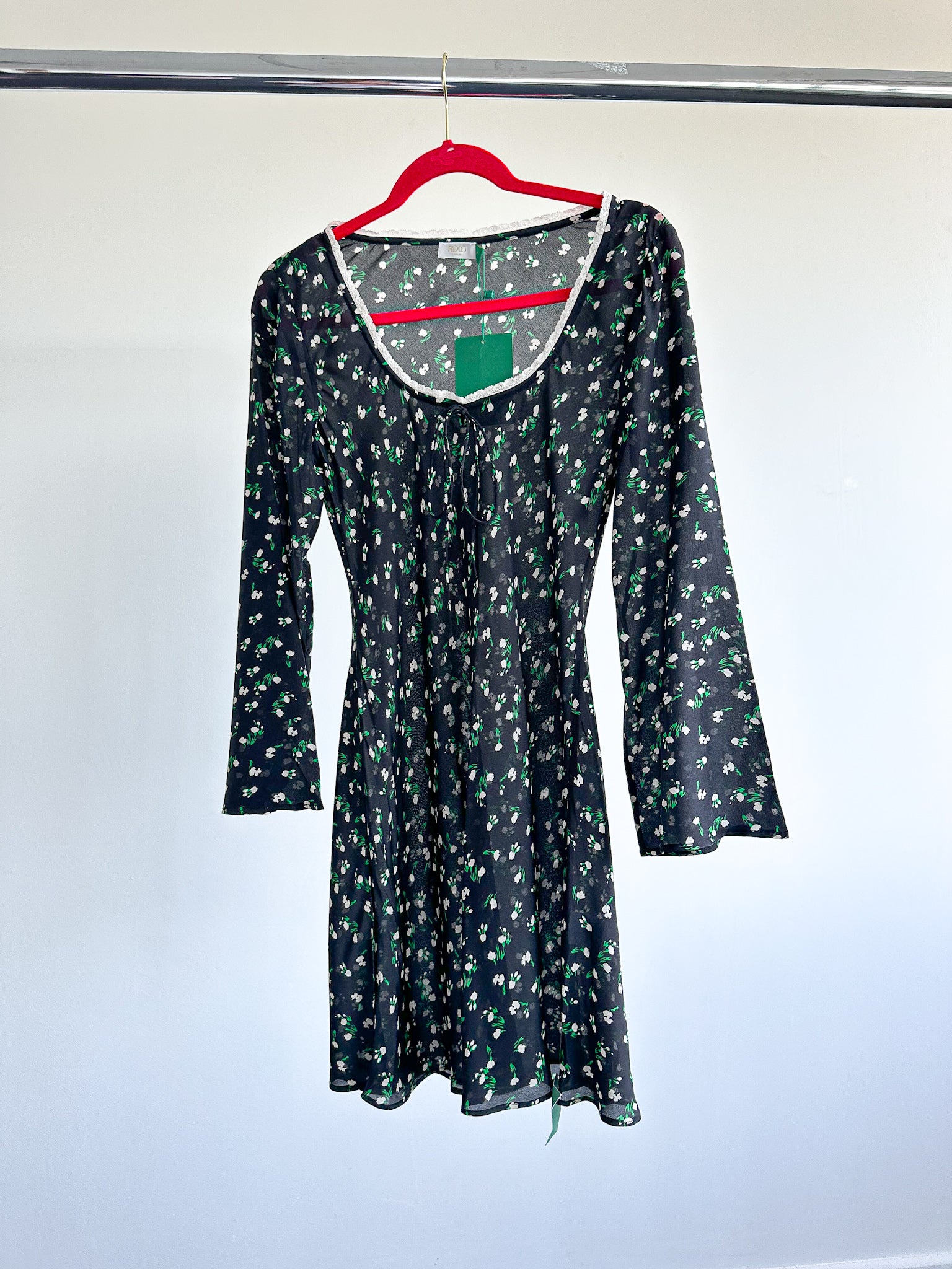 Rixo London Celeste Silk Ditsy Floral Print Summer Mini Dress - House Of Huntington