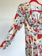 Rixo London Jules Poppies Floral Print Button Front V-Neck Summer Mini Dress - House Of Huntington