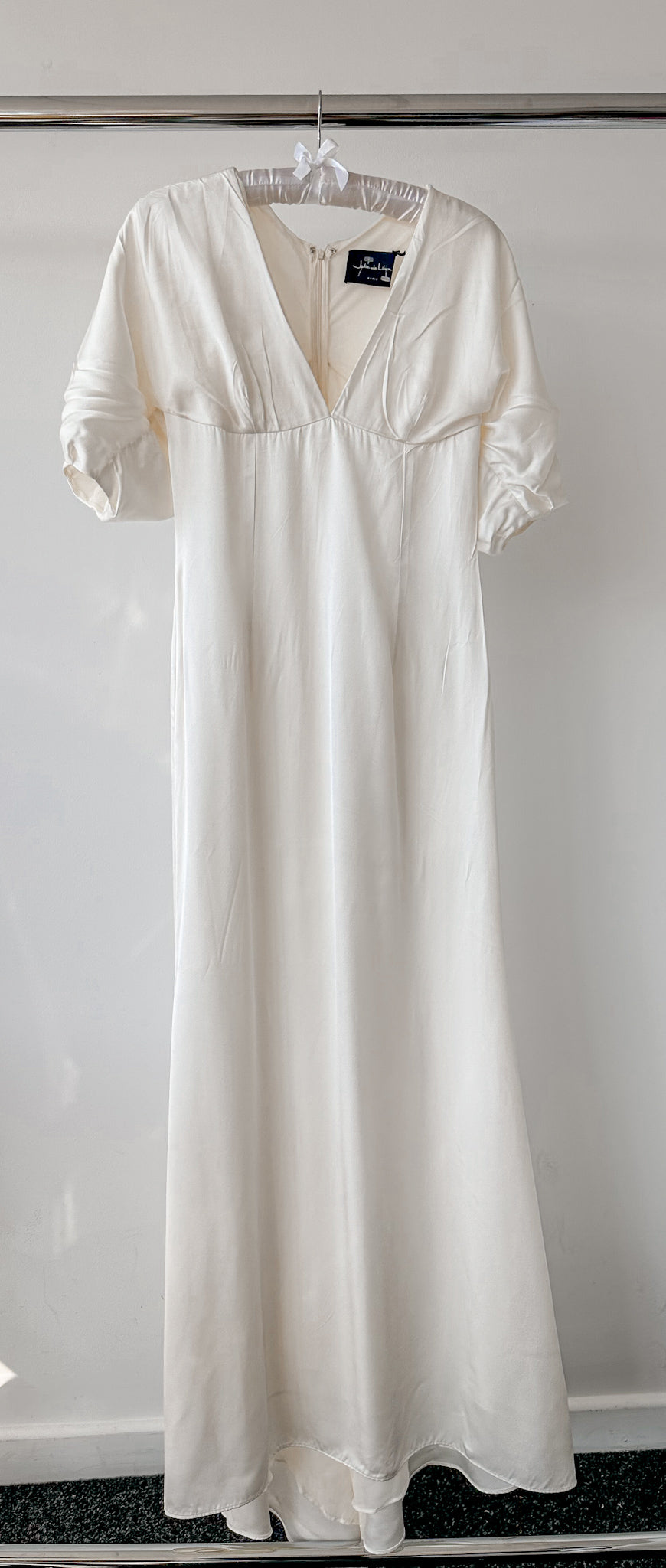 Julie De Libran Bridal White Puff Sleeve Wedding Dress