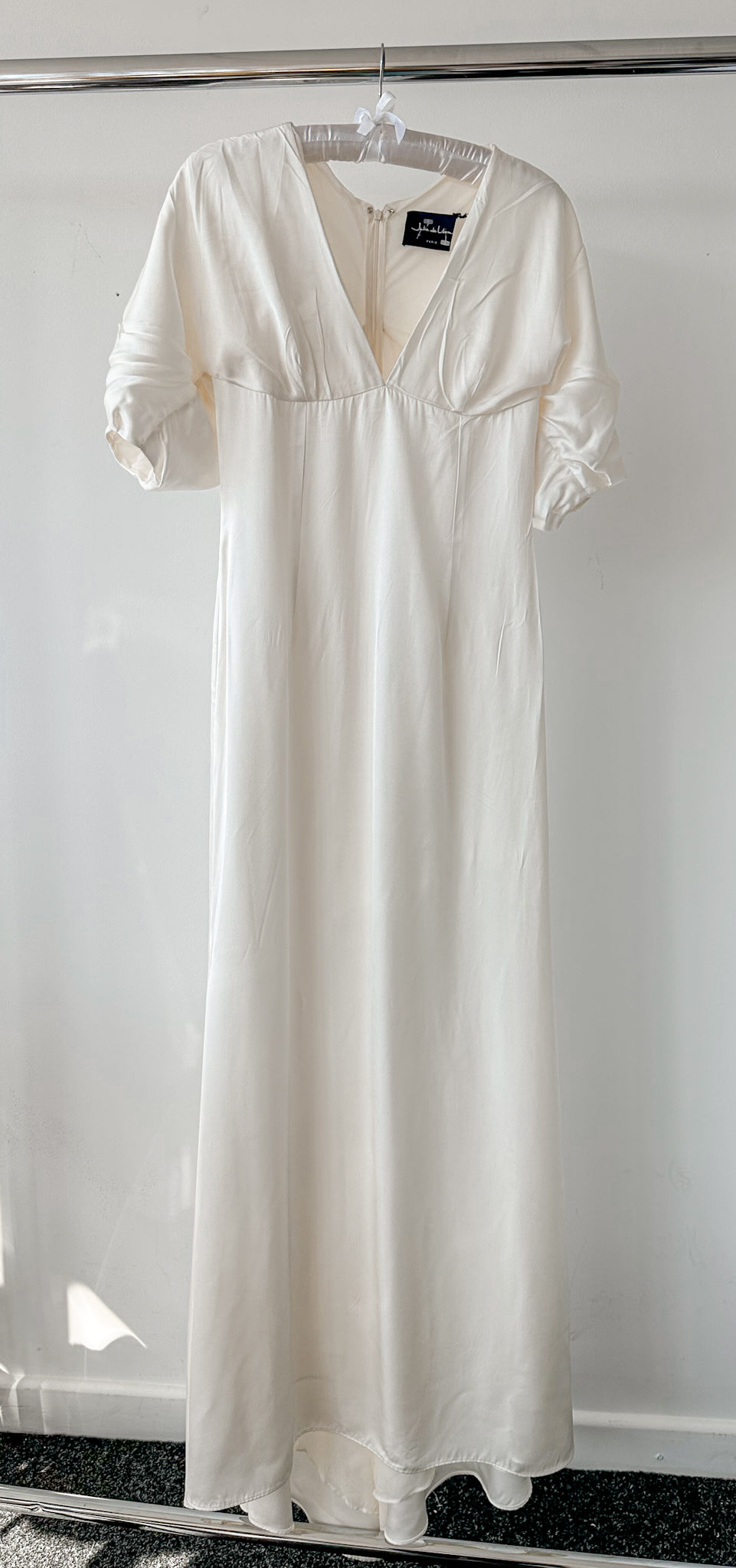 Julie De Libran Bridal White Puff Sleeve Wedding Dress