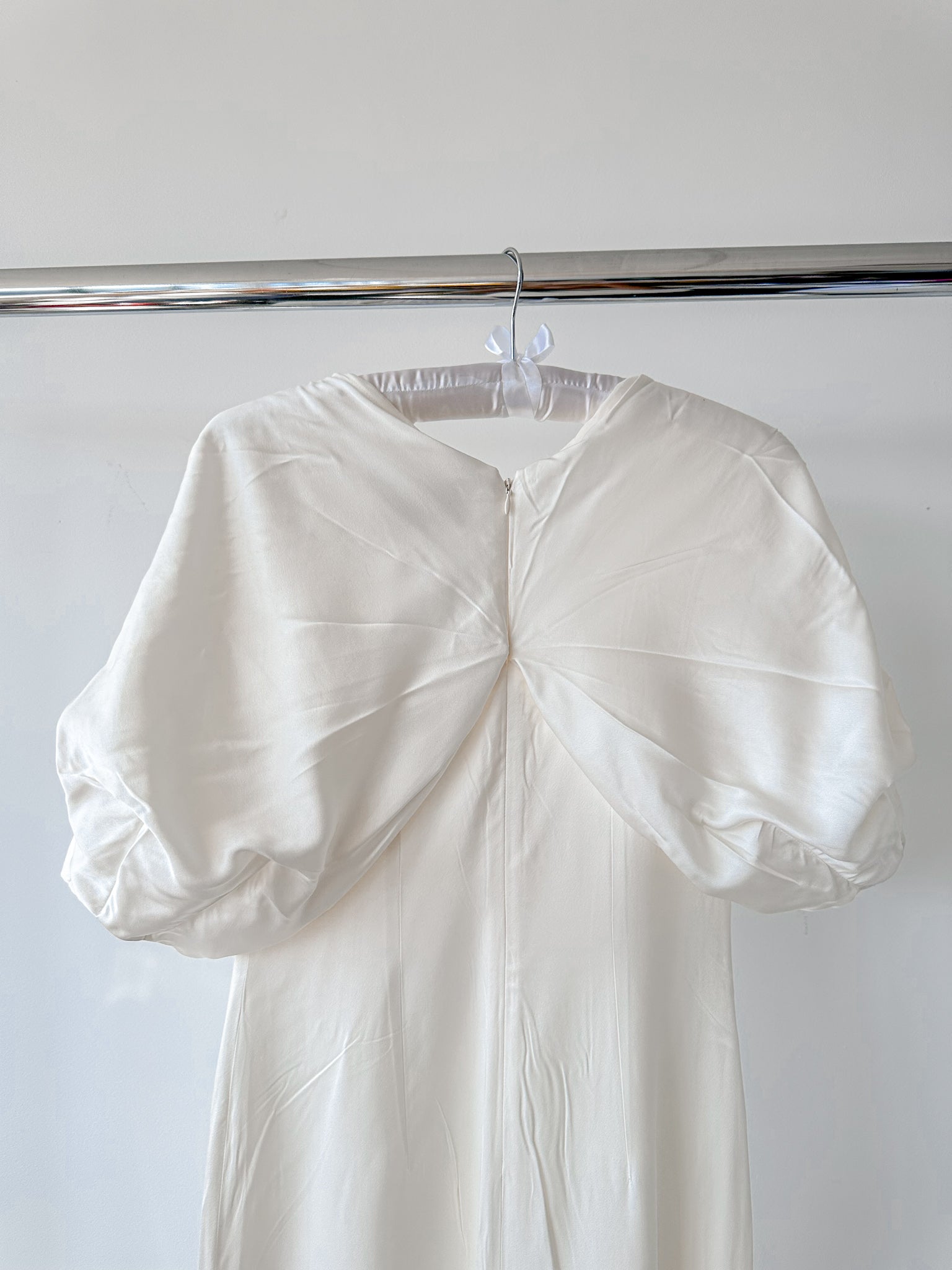 Julie De Libran Bridal White Puff Sleeve Wedding Dress