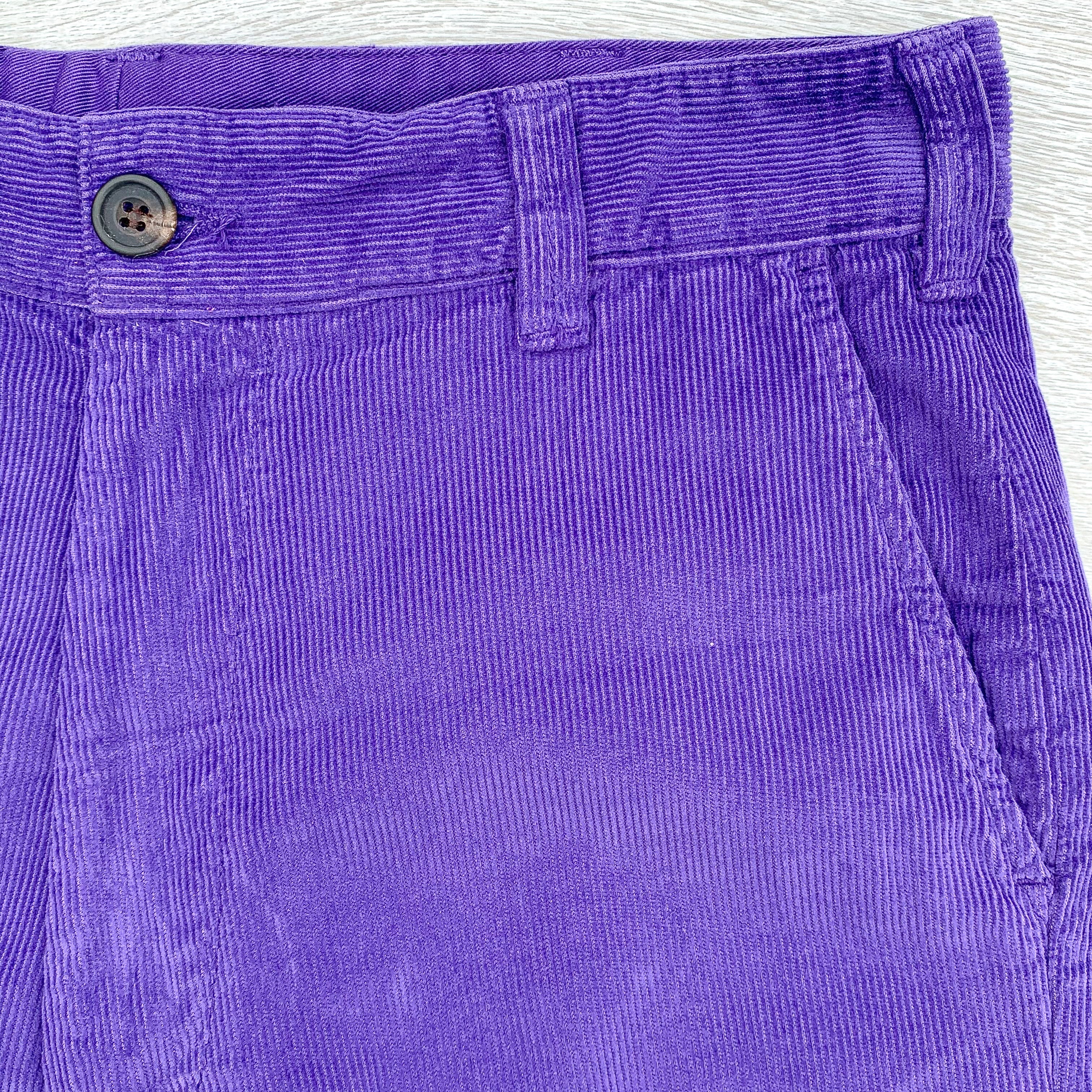 Drake's Purple Needle Cord Cotton Corduroy Chino Shorts - House Of Huntington