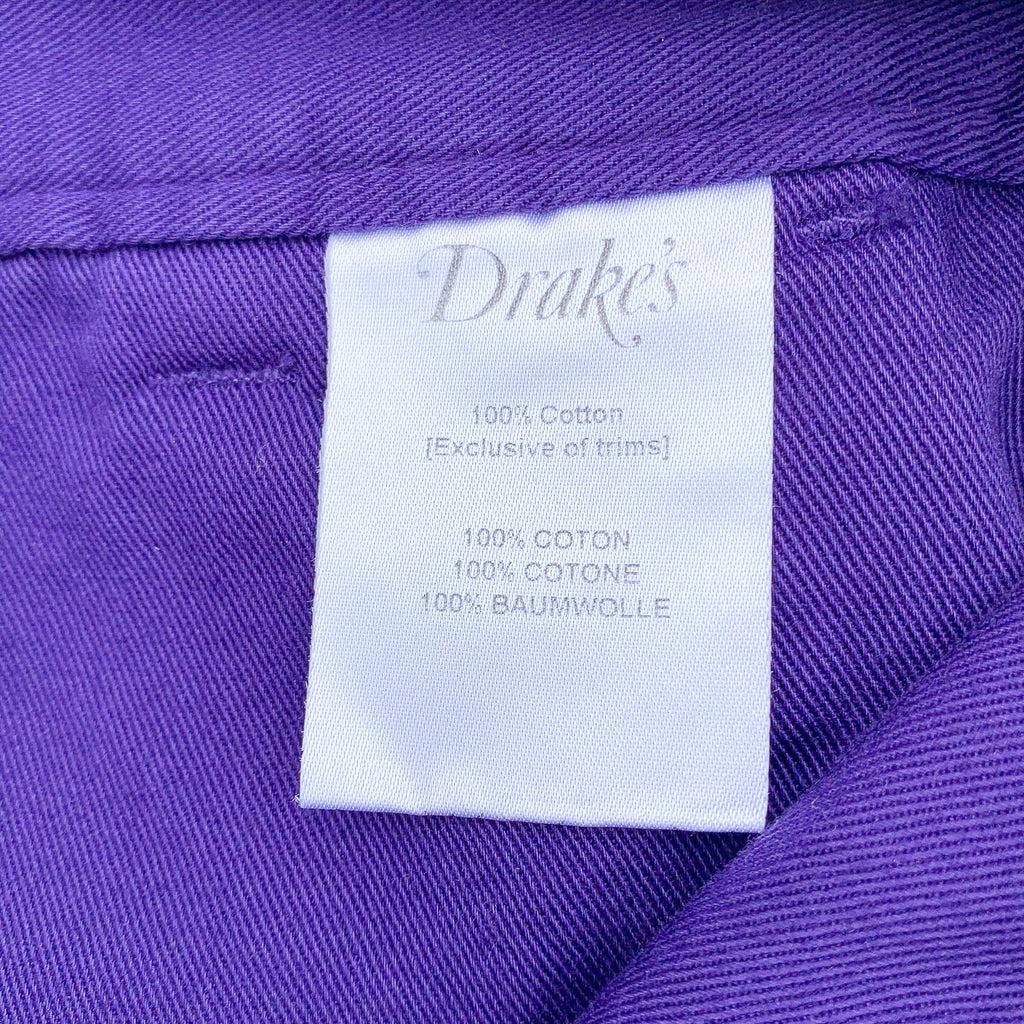 Drake's Purple Needle Cord Cotton Corduroy Chino Shorts - House Of Huntington