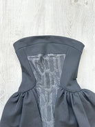 DAVID KOMA Black Peplum Print Front Strapless Dress - House Of Huntington