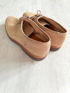 Private White V.C X Grenson Williams Perforated Suede Derby Shoe In Mushroom Brown - House Of Huntington
