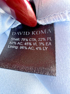 DAVID KOMA Blue Satin Triangle Detail Asymmetric High Leg Midi Dress - House Of Huntington
