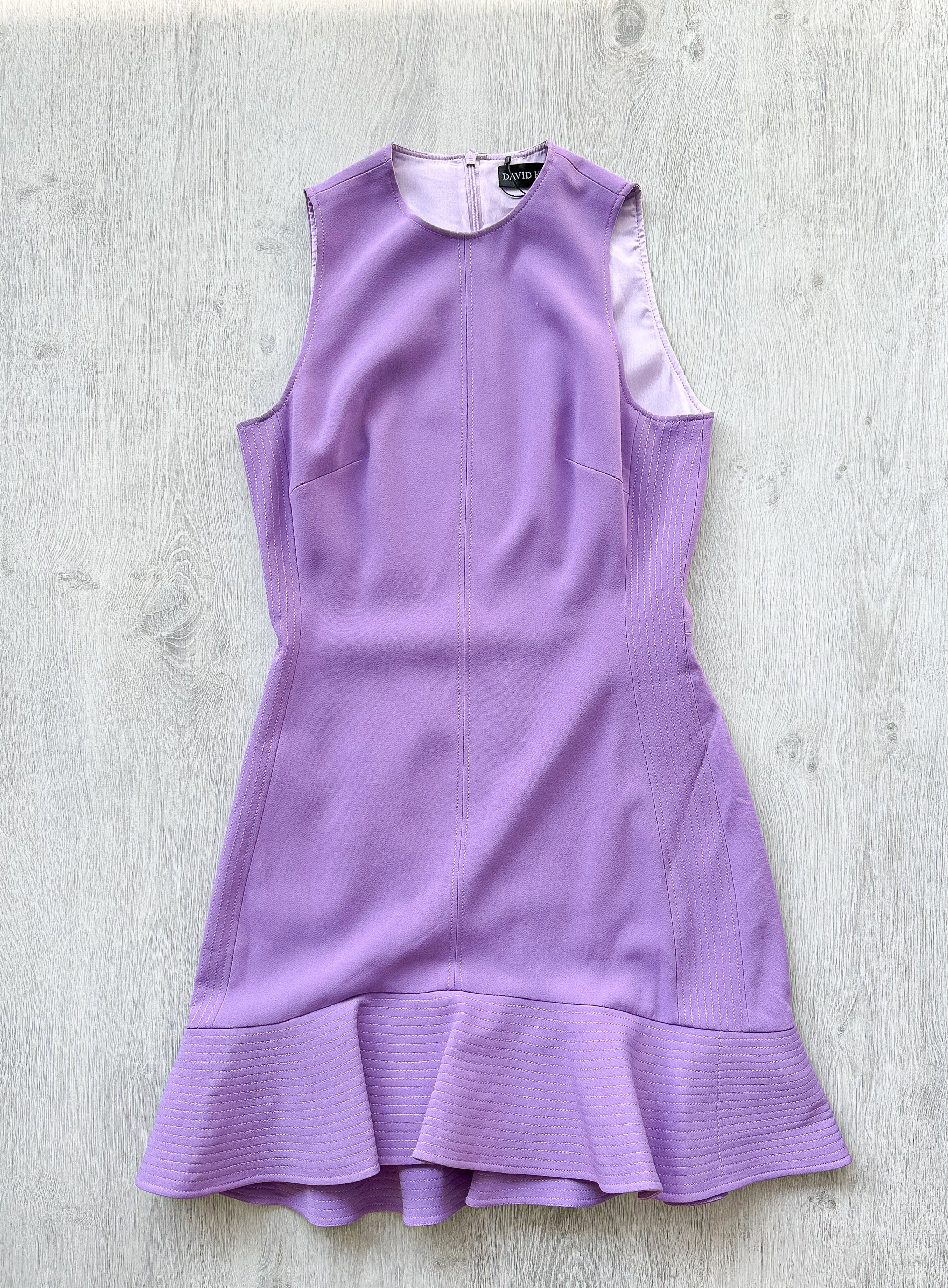 DAVID KOMA Purple Sleeveless Pleat Hem Dress - House Of Huntington