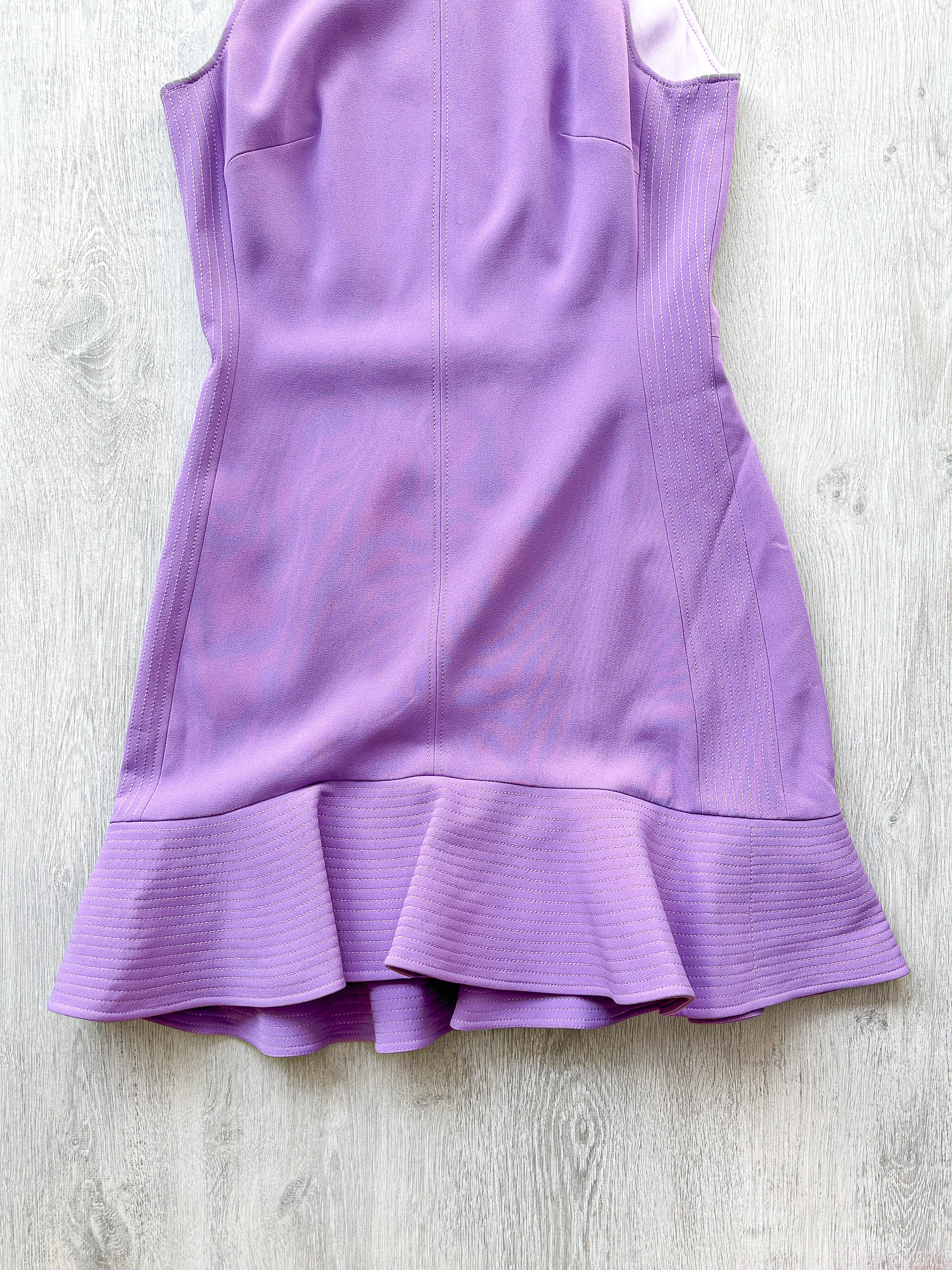 DAVID KOMA Purple Sleeveless Pleat Hem Dress - House Of Huntington
