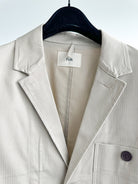 Folk Mens Beige Herringbone Workwear Blazer Jacket - House Of Huntington