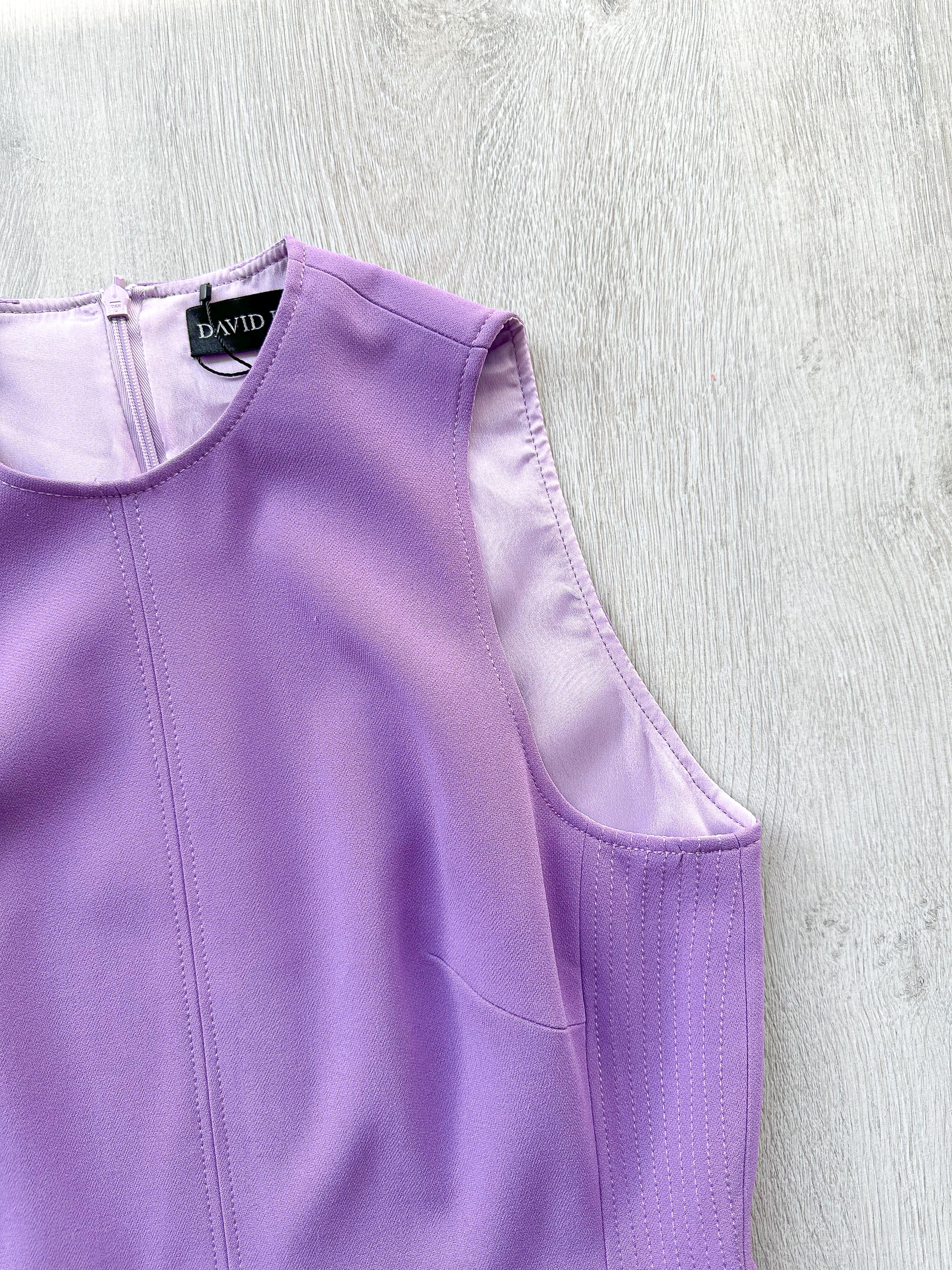 DAVID KOMA Purple Sleeveless Pleat Hem Dress - House Of Huntington