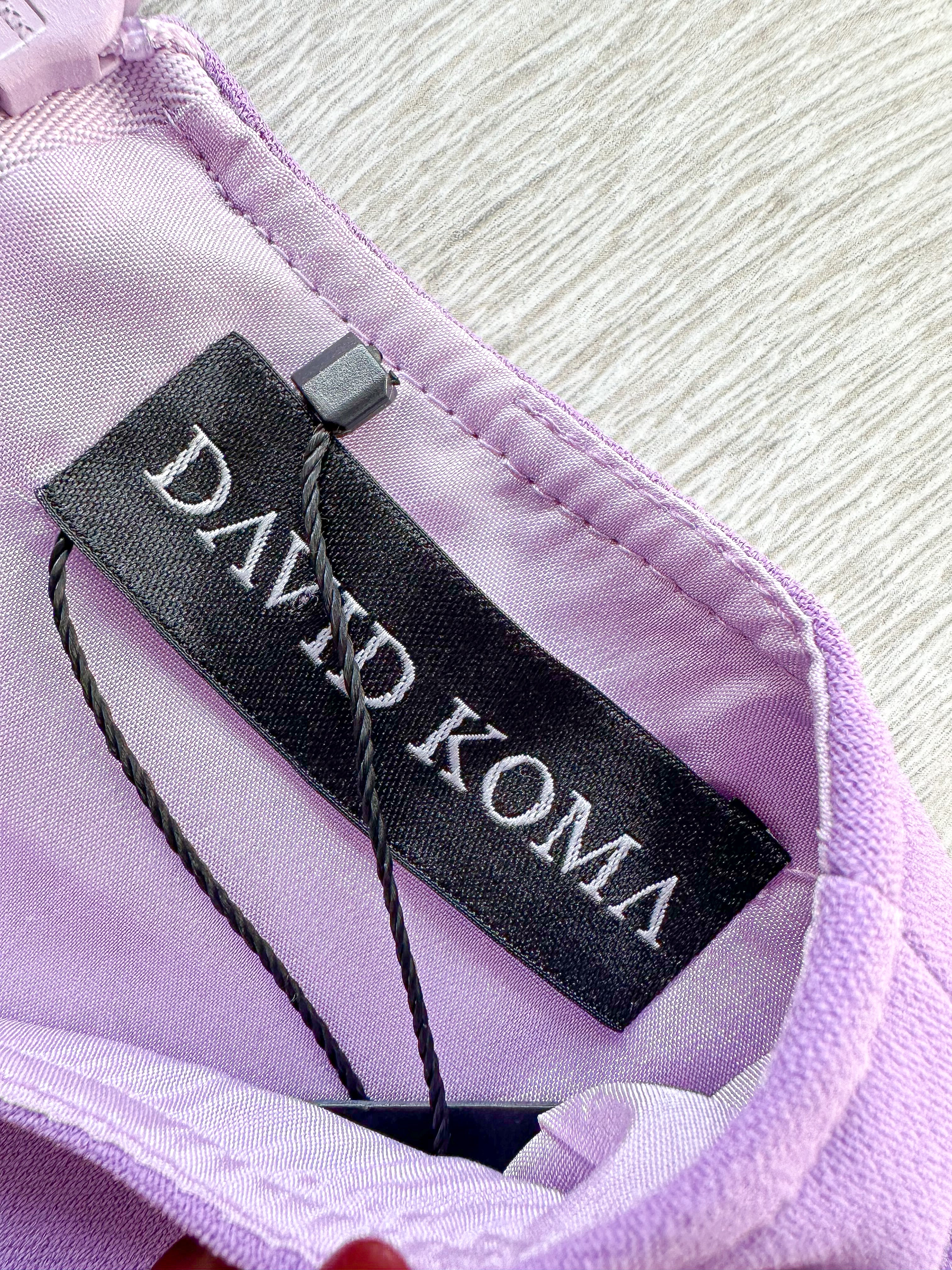 DAVID KOMA Purple Sleeveless Pleat Hem Dress - House Of Huntington