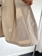 Folk Mens Beige Herringbone Workwear Blazer Jacket - House Of Huntington