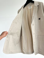 Folk Mens Beige Herringbone Workwear Blazer Jacket - House Of Huntington