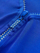 DAVID KOMA Blue Crystal Embellished Zipper Front Long Sleeve Mini Dress - House Of Huntington
