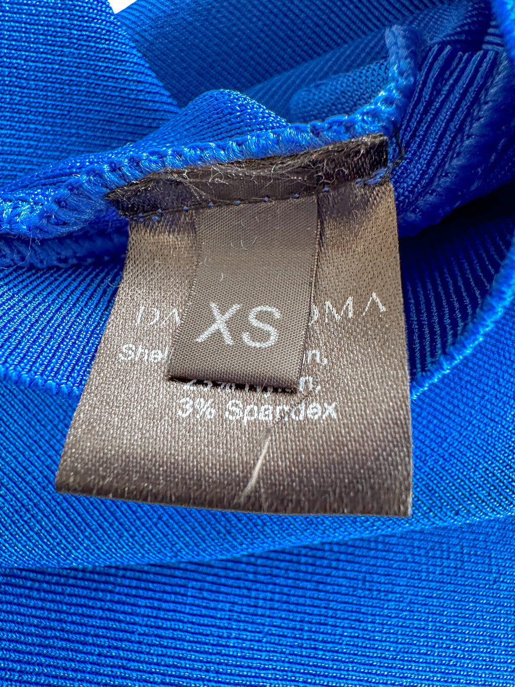 DAVID KOMA Blue Crystal Embellished Zipper Front Long Sleeve Mini Dress - House Of Huntington