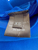 DAVID KOMA Blue Crystal Embellished Zipper Front Long Sleeve Mini Dress - House Of Huntington