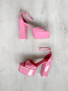 PARIS TEXAS Pink Tatiana Patent Leather Platform 130mm High Heels - House Of Huntington