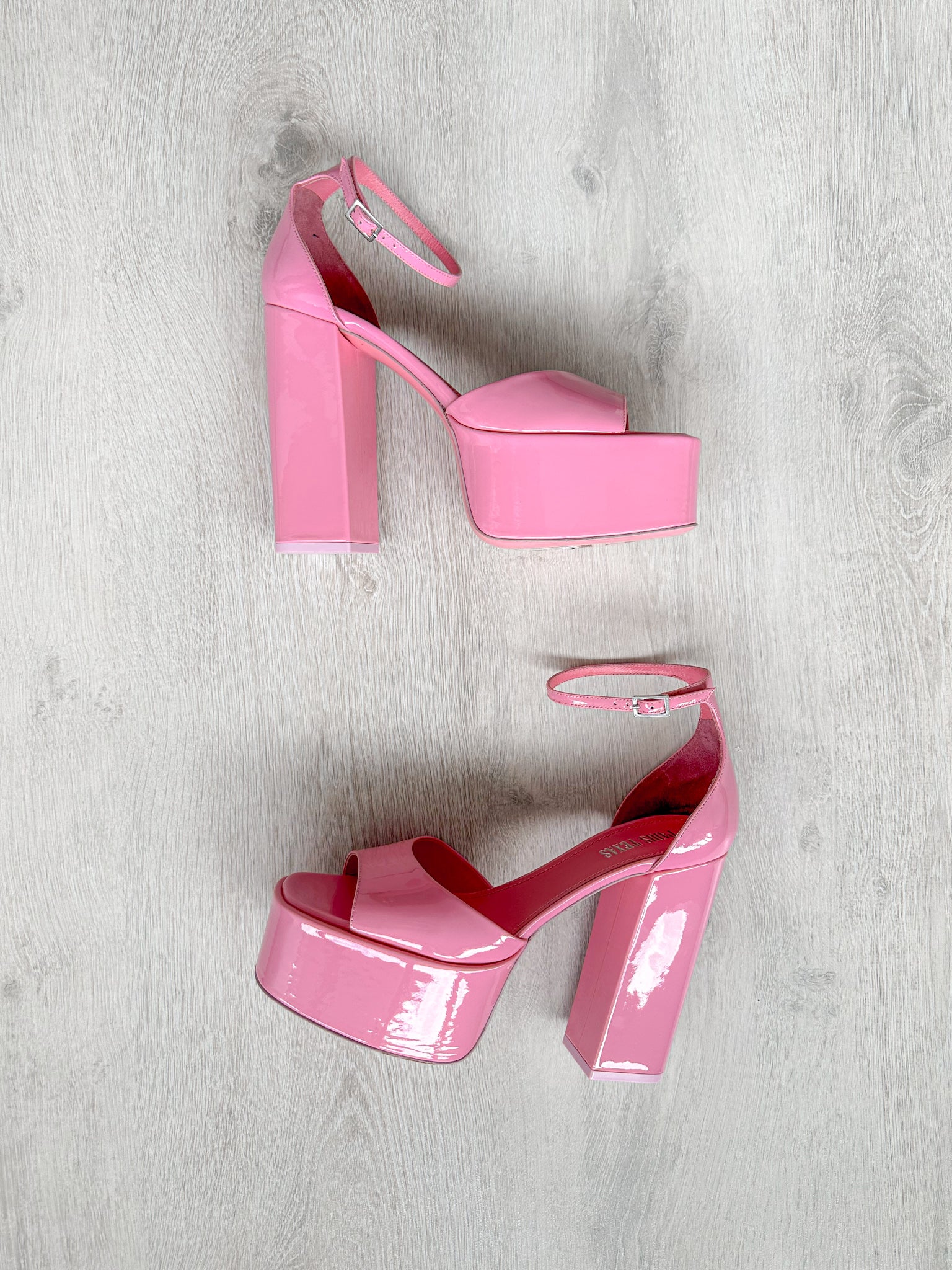 PARIS TEXAS Pink Tatiana Patent Leather Platform 130mm High Heels - House Of Huntington