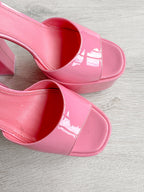PARIS TEXAS Pink Tatiana Patent Leather Platform 130mm High Heels - House Of Huntington