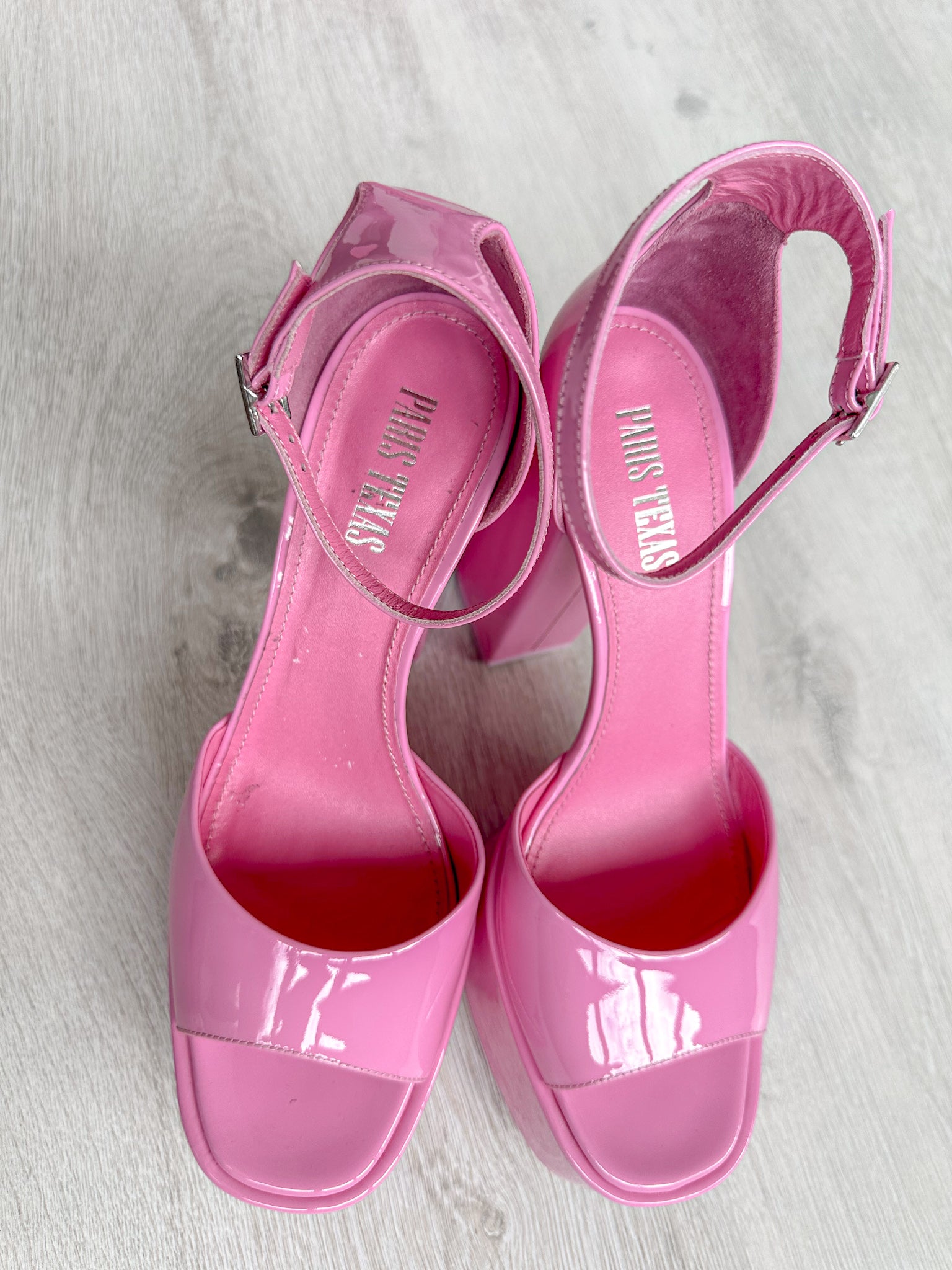 PARIS TEXAS Pink Tatiana Patent Leather Platform 130mm High Heels - House Of Huntington