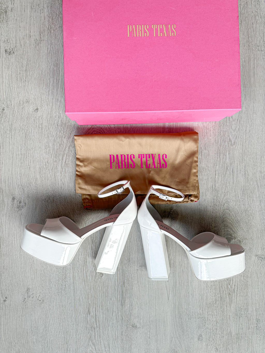 PARIS TEXAS White Tatiana Patent Leather Platform 130mm High Heels - House Of Huntington