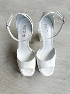 PARIS TEXAS White Tatiana Patent Leather Platform 130mm High Heels - House Of Huntington