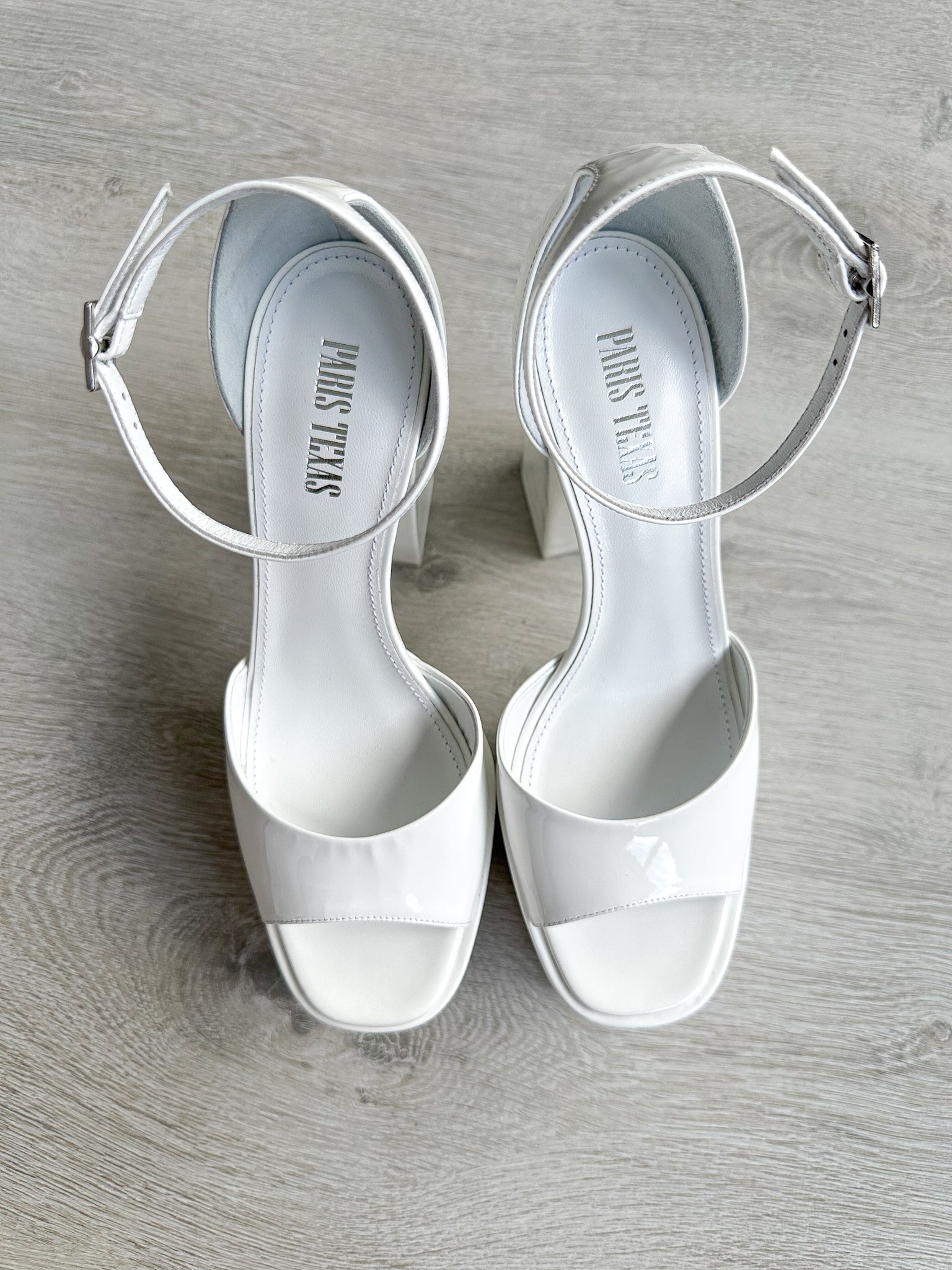 PARIS TEXAS White Tatiana Patent Leather Platform 130mm High Heels - House Of Huntington