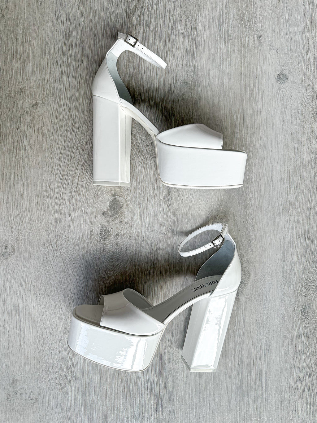 PARIS TEXAS White Tatiana Patent Leather Platform 130mm High Heels - House Of Huntington