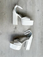 PARIS TEXAS White Tatiana Patent Leather Platform 130mm High Heels - House Of Huntington