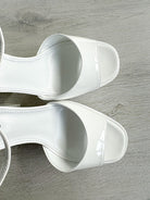 PARIS TEXAS White Tatiana Patent Leather Platform 130mm High Heels - House Of Huntington