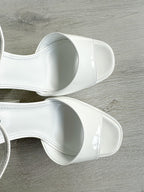 PARIS TEXAS White Tatiana Patent Leather Platform 130mm High Heels - House Of Huntington