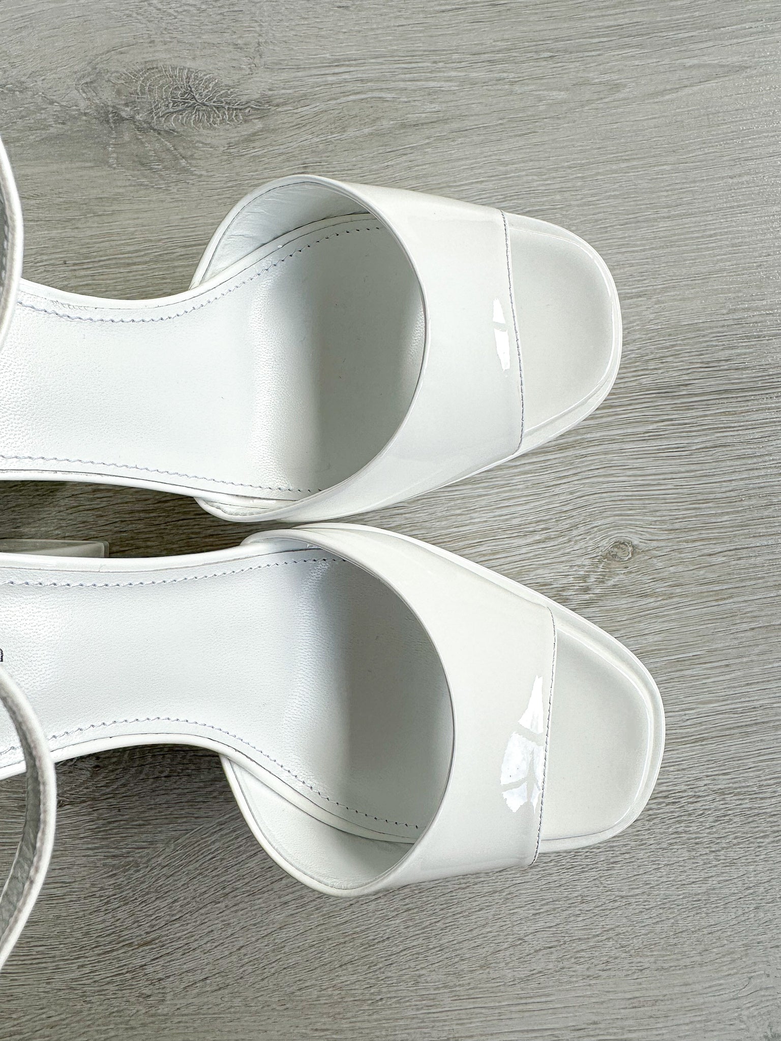 PARIS TEXAS White Tatiana Patent Leather Platform 130mm High Heels - House Of Huntington