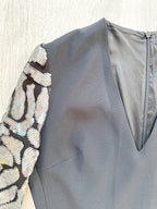 DAVID KOMA Black V-Neck Long Sequinned Sleeved Mini Dress - House Of Huntington