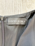 DAVID KOMA Black V-Neck Long Sequinned Sleeved Mini Dress - House Of Huntington