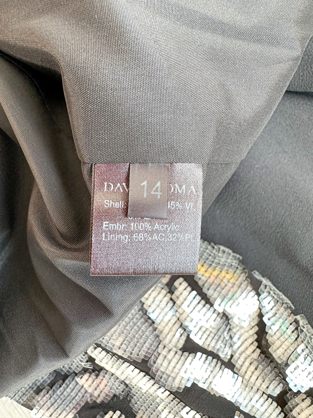 DAVID KOMA Black V-Neck Long Sequinned Sleeved Mini Dress - House Of Huntington