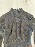 DAVID KOMA Black Animal Print Lace Long Sleeve Mini Black Dress - House Of Huntington