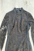 DAVID KOMA Black Animal Print Lace Long Sleeve Mini Black Dress - House Of Huntington