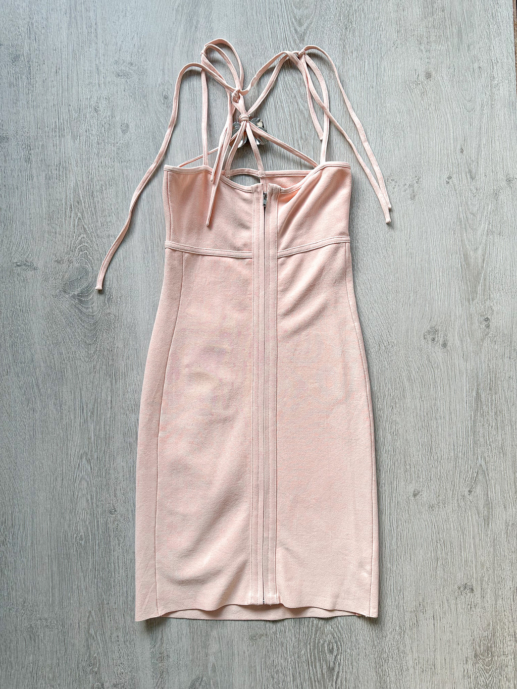 DAVID KOMA Flower Embellished Strappy Pink Mini Dress - House Of Huntington