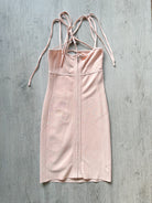 DAVID KOMA Flower Embellished Strappy Pink Mini Dress - House Of Huntington