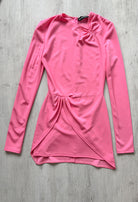 DAVID KOMA Pink Long Sleeve Wrap Detail Ruched Mini Dress - House Of Huntington