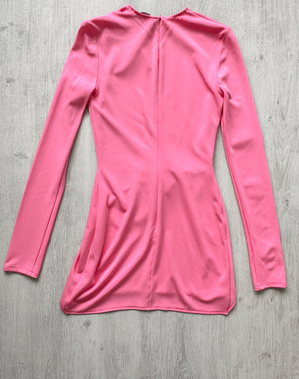 DAVID KOMA Pink Long Sleeve Wrap Detail Ruched Mini Dress - House Of Huntington