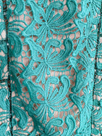 SELF-PORTRAIT Butterfly Guipure Lace Green Mini Cut Out Dress - House Of Huntington