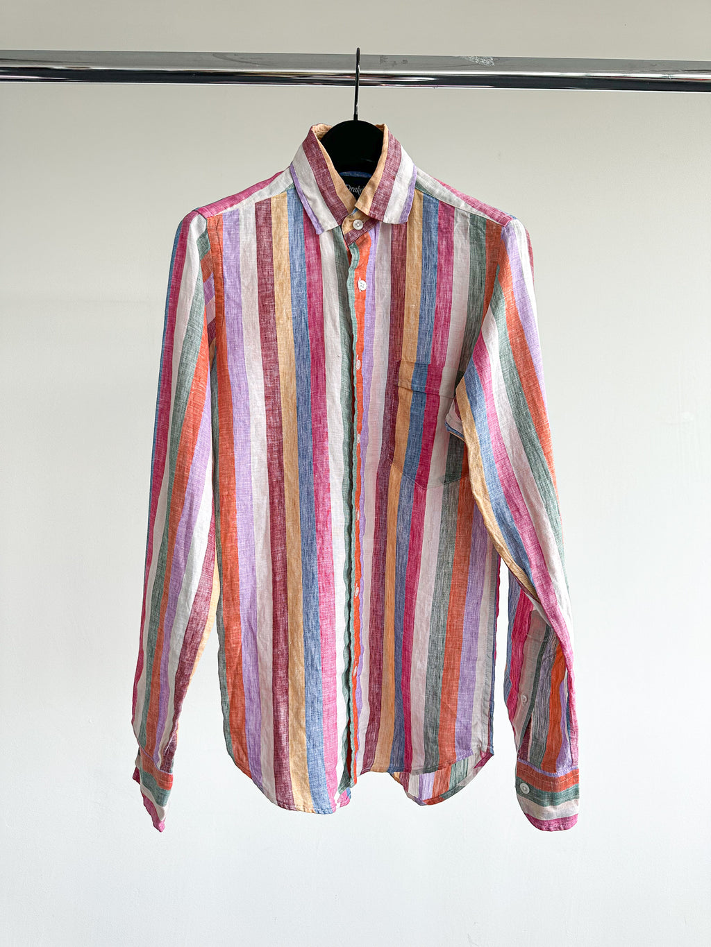 Drake's Linen Pastel Striped Shirt - House Of Huntington
