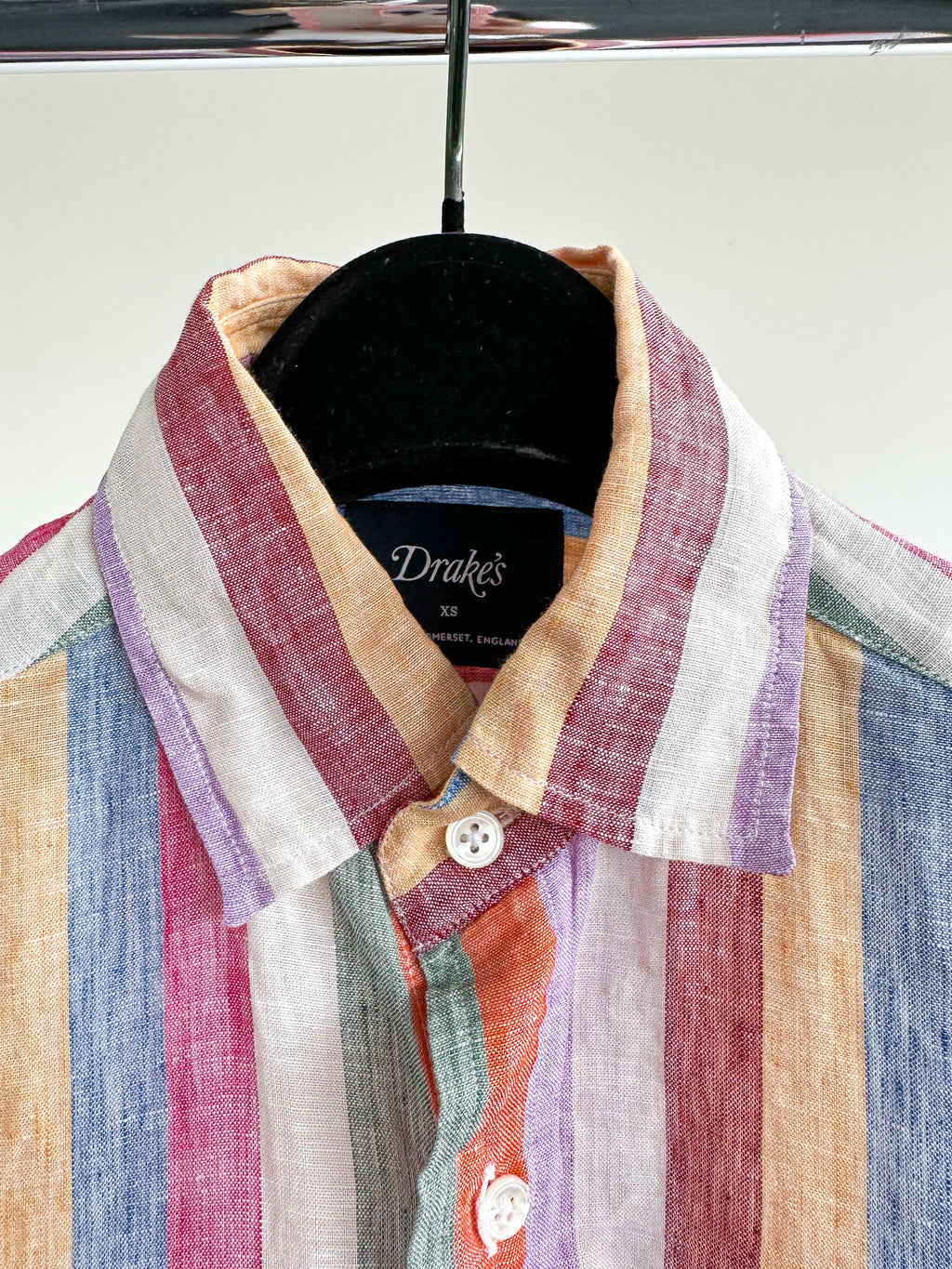 Drake's Linen Pastel Striped Shirt - House Of Huntington