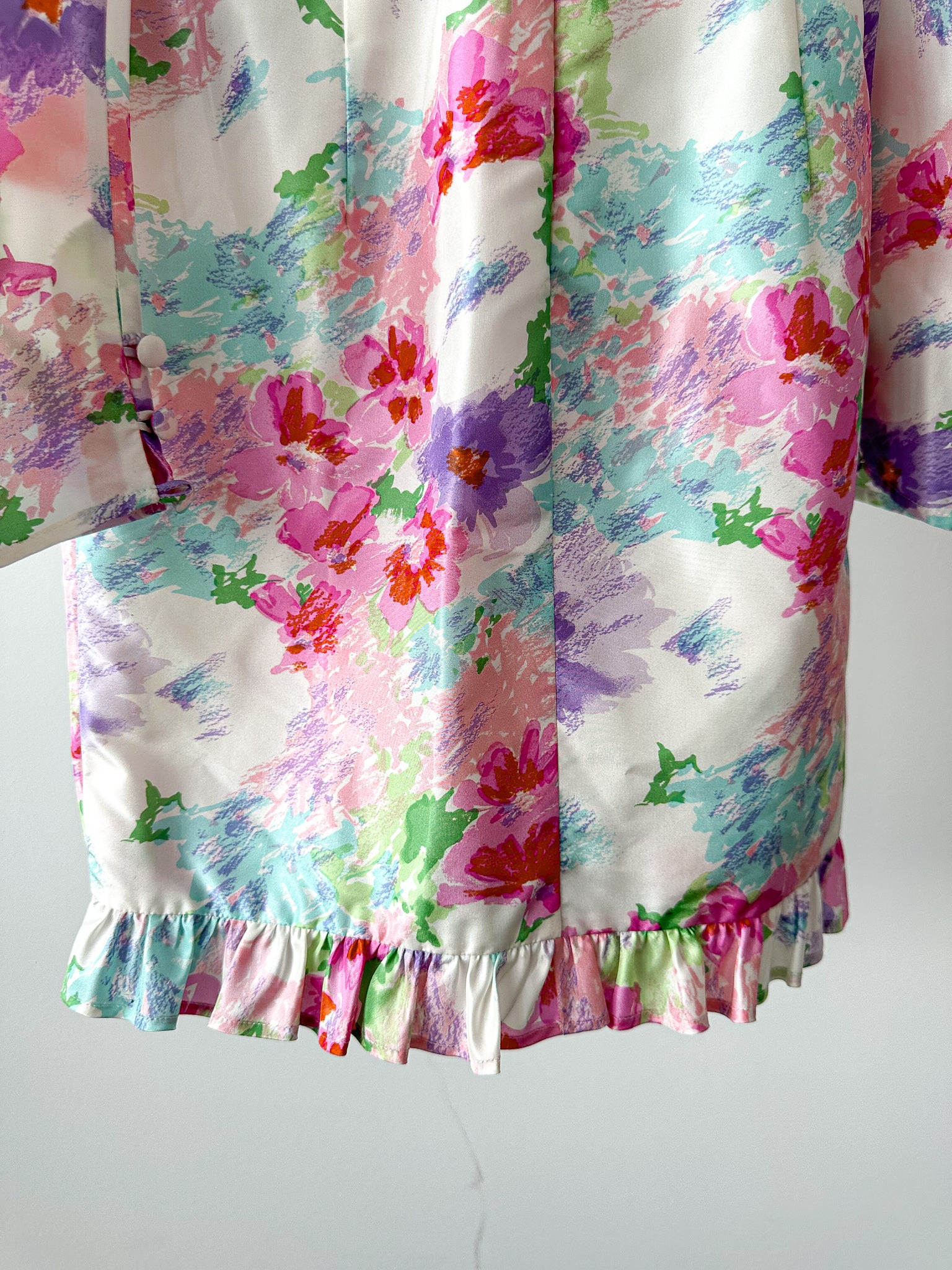 ALESSANDRA丰富花卉印花塔夫绸蝴蝶结前褶饰迷你连衣裙