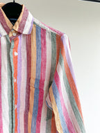 Drake's Linen Pastel Striped Shirt - House Of Huntington