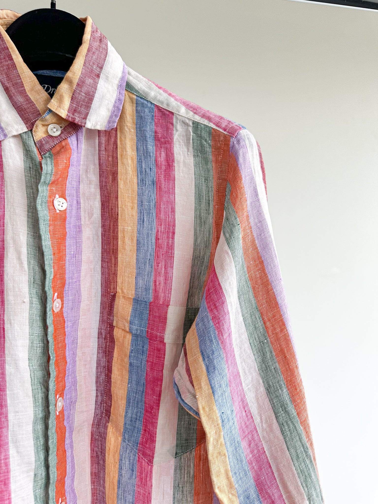 Drake's Linen Pastel Striped Shirt - House Of Huntington
